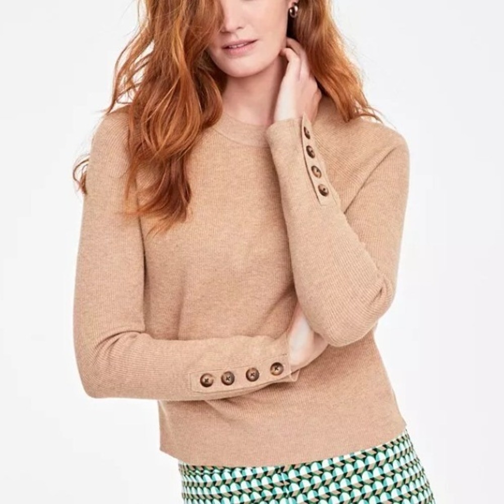On 34th Sweater Womens‎ Small Warm Camel Heather Raglan Sleeve Crewneck Office